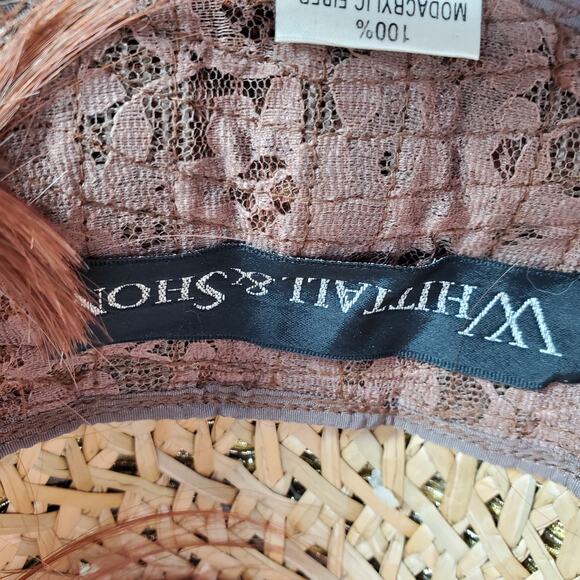 NWT Whittall & Shon Straw Hat Sun Derby Formal Gold Knotted Wrap - Picture 7 of 9